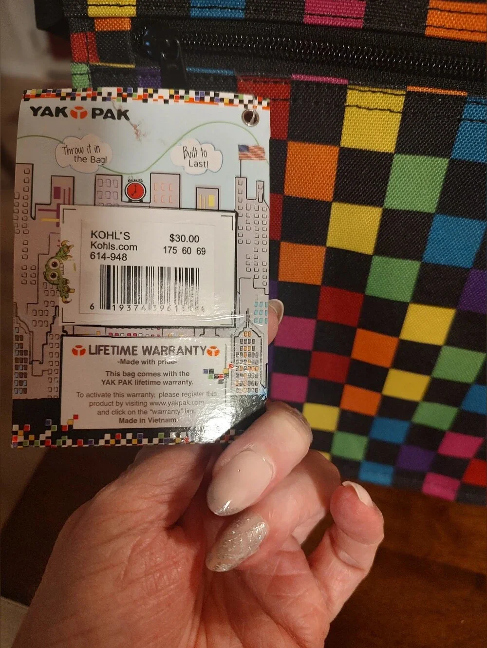 Multicolor Checkerboard Messenger Bag